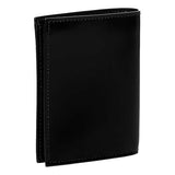Prada Unisex Bifold Black Polished Leather Triangle Logo Small Card Holder Wallet 1MV204