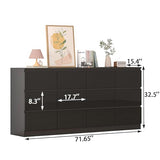 12 Drawers Dresser with Charging Station, Modern Large Dresser with 12 Handle Free Drawers