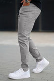 GINGTTO Skinny Jeans Men Grey Stretch Slim Fit Elatic Waist Tapered 32