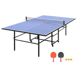 GarveeLife Portable Ping Pong Table, 9 FT Professional Indoor/Outdoor Table Tennis Tables Game Set with Net, 2 Tennis Paddles and 3 Balls for Adults/Teens, Quick Assembly