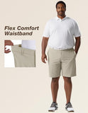PULI Mens Big and Tall Casual Shorts 10 Inch Inseam Stretch Waterproof Lightweight Quick Dry Outdoor Hiking Shorts Khaki 42
