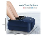 MOUNTRAX Foot Massager Machine with Heat, Foot Massager for Plantar Fasciitis, Neuropathy Pain, Shiatsu Foot Massager with Remote, Fits Feet Up to Men Size 12 (Blue)