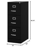 Set of 2 3 Drawer - Letter Width - Vertical File Cabinet - Black