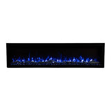 Modern Ember Highmark 60 Inch Smart Linear Electric Fireplace - Premium Flame with 10 Colors, Sleek Hidden Vent Design, Install Recessed in-Wall or Wall-Mount, WiFi Enabled.