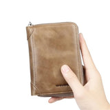 Key Holder Wallet Card Driver's License Men's Two-in- Short Zip Leather