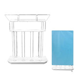 Vakiorn 46.5" Large Acrylic Clear Podium Stand with Led Light
