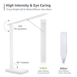 Lepro LED Desk Lamp, Metal Desk Light 9.5W 800lm, Forbes Vetted Best Task Lamp, 5 Color Modes 5 Brightness Level, White