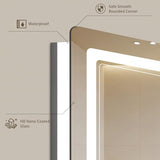 40"x60" LED Bathroom Mirror with Lights, Backlit + Front Lit, Anti-Fog