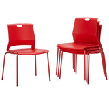 Sidanli Stackable Office Chairs, Red Guest Chairs with Comfortable Streamline Seat