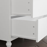Lovinouse Large Vintage Wide Book Shelf with Storage Drawers, 81.1" Tall White Bookcase with Adjustable LED Light