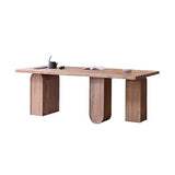 zhongxlla Standing Desk, 78" Large Home Study Writing Desk Rectangular Solid Wood Dining Table