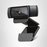 Logitech C920x HD Pro PC Webcam, Full HD 1080p/30fps Video, Clear Audio, HD Light Correction, Works with Microsoft Teams- Black