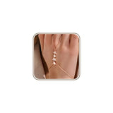 YOIHUR 925 Sterling Silver Finger Ring Bracelet Hand Chain for Women, Rose Gold Plated Adjustable Hand Chains, Stack Jewellery Star Hand Jewelry Gifts for Women, 2" to 2.4" Extend