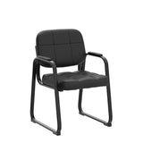 Waiting Room Guest Chair with Bonded Leather Padded Arm Rest for Office Reception