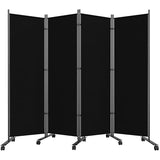 Room Divider 6FT Folding Privacy Screens with Lockable Wheels,