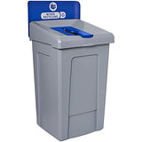 Big Trash Can, 3 in 1 Recycling Station with Lid, Recycle Bin, Exterior Trash Can