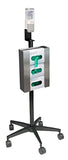 Mobile Hand Sanitizer and Glove Stand, Stainless Steel Triple Glove Box Holder