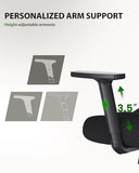 Marsail Ergonomic Office Chair Ergonomic Gaming Chair with Lumbar Support, 2D Headrest, Adjustable Armrests, Contoured Seat Cushion