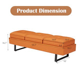 7-Seat Waiting Room Chairs Modern Entryway Bench with Thickened Cushion PU Leather Living Room Bench