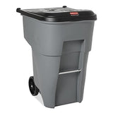 Rubbermaid Commercial Products BRUTE Rollout Trash/Garbage Can/Bin with Wheels, 95 Gal, Gray