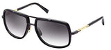 Dita DRX-2030 G-BLK-18K Mach-One Matte Black Plastic Aviator Sunglasses Dark Grey Gradient AR Lens