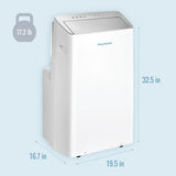 Keystone 14,000 BTU ASHRAE/12,000 BTU DOE Portable Inverter Air Conditioner with Heater, Quiet, High Efficiency Operation and Remote, AC Unit for Apartment, Living Room, Medium Rooms up to 550-Sq. Ft.