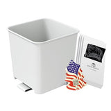 HAUSSIMPLE Small White Car Trash Can with Floor Mat Clip + 3 Dispenser Boxes of Leakproof Trash Bags