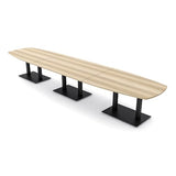 SKUTCHI DESIGNS INC. 16 Person Large Modular Conference Table with Double Matte Black Bases