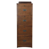 Crafters and Weavers Mission Oak 4 Drawer File Cabinet Office Cabinet
