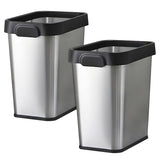 TooCust 2 Pack Stainless Steel Trash Can 2 Gallon, Open Top Trash Can