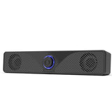BRYNCO Computer Speakers for Desktop Monitor, USB Powered Wired PC Soundbar with 3.5mm AUX, Plug & Play Speaker Bar with Volume Knob, Clear Sound for Laptop, PC, Home and Office, Black