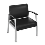 Bush Business Furniture Arrive Bariatric Waiting Room Guest Chair with Arms in Black Vinyl