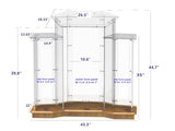 FixtureDisplays® Podium, Wood Base w/Clear Ghost Acrylic, Lectern, Pulpit, 3 Tier Construction
