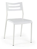 Humble Crew Desk Chair no Wheels, White, 16"W x 19"D x 30"H, 200 lbs Max - Lightweight Plastic Chair for Small Spaces
