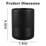 YMXYJM Resin Trash Can, Modern Round Wastebasket, 2 Gallon,Black