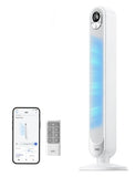 Dreo Smart Tower Fan for Bedroom, Floor Standing Bladeless Oscillating Fan with Remote, 9 Speeds, 4 Modes, 12H Timer, for Indoor Bedroom Home Office, WiFi Voice Control