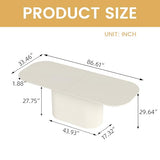 HOTICKME 86.61" Oval Dining Table for 8, Rectangular Dinner Table 8 Seater