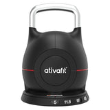 Ativafit 7 in 1 Adjustable Kettlebell 5-44lbs Adjustable Kettlebell with Solid Aluminum Handle Quick Adjustment Weights With Safety Locking Systerm Space Saving Strength Training For Full Body Home Gym Workout