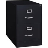 Row Metal 2-Drawer Legal Width Vertical Filing Cabinet, 26.5" D, Black Finish, Commercial Grade Steel Construction