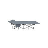 59in, Extra-Large Folding Outdoor Camping Bed with Mattress, Portable Folding Guest Bed, Heavy-Duty Sleeping bedwith Storage Bag, Suitable for Travel and Leisure (Gry Without Mattress)