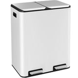 Dual Trash Can, Stainless Steel Kitchen Garbage Bin, Recycle Dustbin with Odor Control Box