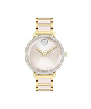 Movado Bold Women's Gold-Plated Crystal-Set Watch