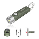 SMINGXI 500 Lumens Rechargeable Keychain EDC Flashlight with Magnetic Base, Super Bright Mini Pocket Light with USB-C, IP66 Small Lightweight Flashlights for Camping, Emergency