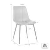 Armen Living Monte Mid Century Modern Dining Accent Chair for Table Kitchen Desk Vanity in Black Faux Leather with Black Metal Legs