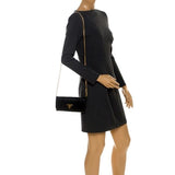 Prada Womens Black Vitello Move Leather Chain Wallet Crossbody 1MT290