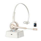 Bluetooth Headset with Microphone,Wireless Headset V5.2 with AI Noise Canceling Mic&USB Dongle