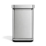 simplehuman 45 Liter / 12 Gallon Liter Rectangular Hands-Free Kitchen Step Trash Can with Soft-Close Lid