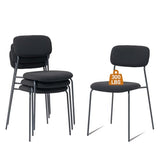 Sidanli Stackable Waiting Room Chairs, Armless Upholstered Guest Chairs Set of 4 with Comfotable Cushion