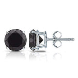 1/2 to 2 Carat Black Diamond Round Stud Earrings