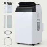 12,000 BTU Black Portable Air Conditioners for Room Up to 500 Sq.Ft, 3-In-1 Quiet Cooling AC Unit with Fan & Dehumidifier, Remote Control, 24H Timer, Remote Window Mount Exhaust Kit, Easy to Move